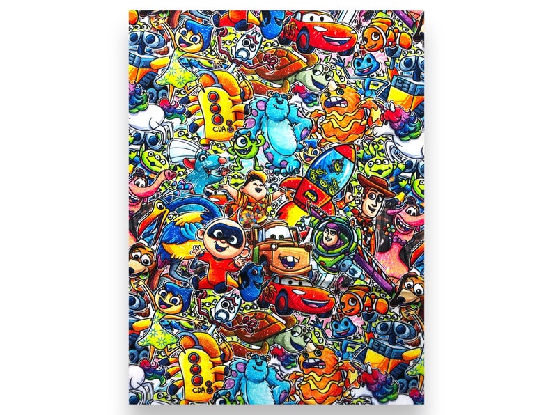 Half Yard Small Print Pixar characters Cotton Woven image 1