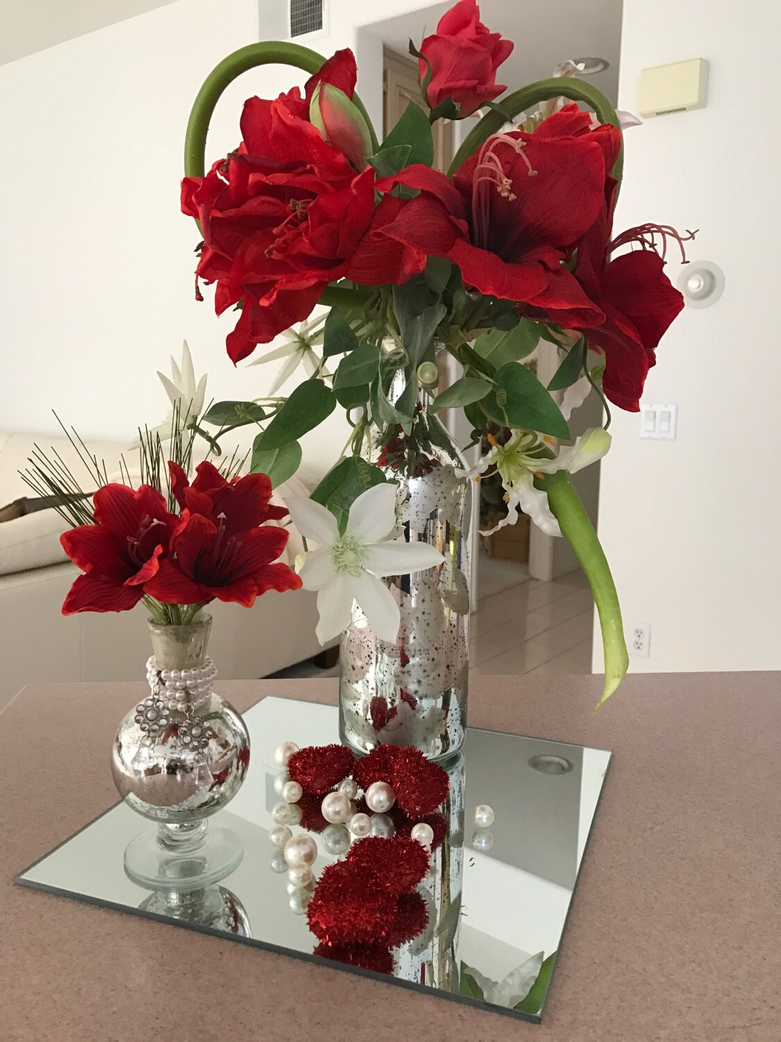 Artificial Flower Arrangement Unique Elegant Floral Etsy