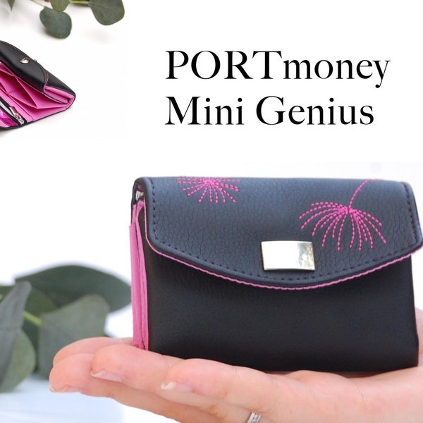 eBook PORTmoney Mini Genius Wallet, Women Wallet, Sewing Pattern, Nähanleitung, Schnittmuster deutsch, Video auf YouTube Digital Download