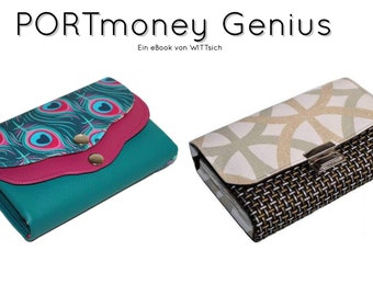 eBook PORTmoney Genius Wallet, Women Wallet, Sewing Pattern, sewing instructions, pattern in German, video on YouTube Digital Download
