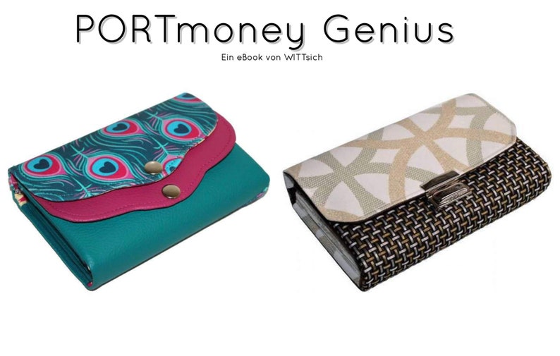 eBook PORTmoney Genius Wallet, Women Wallet, Sewing Pattern, Nähanleitung, Schnittmuster auf deutsch, Video auf YouTube Digital Download imagem 1