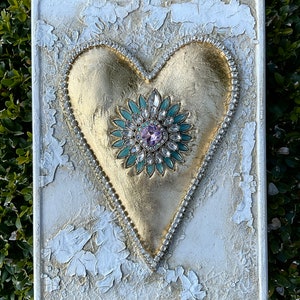 Herz aus Strass, Schmuckkunst, Unikat, Geschenk Leidenschaft, Freundschaft, Liebe, Gefühl, Zuneigung, Gold, Silber, image 2