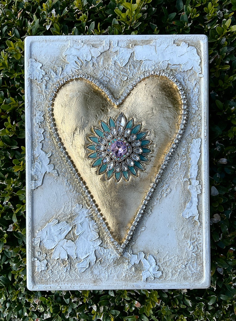 Herz aus Strass, Schmuckkunst, Unikat, Geschenk Leidenschaft, Freundschaft, Liebe, Gefühl, Zuneigung, Gold, Silber, image 2
