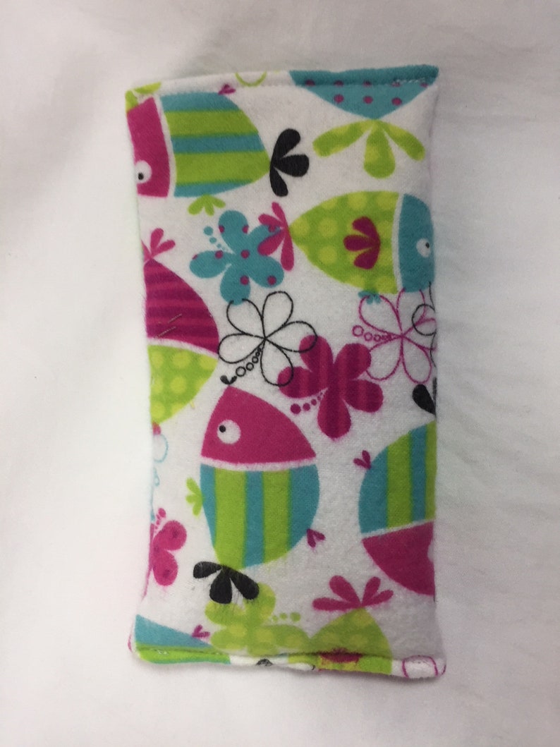 Spa Heating Bags, Eye Mask bags, Homemade Heating Pads Pink and Green Fish