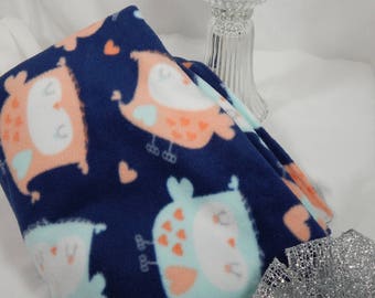 Owl fleece blanket/Owl Baby Blanket/Owl Infant Blanket/Owl Baby Shower Gift