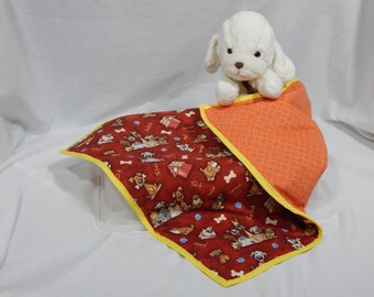 Puppy Blanket, Pet Blanket, Kitty Blanket, Dog Blanket, Reversible Blanket, Luvey Blanket, Lovey Blanket