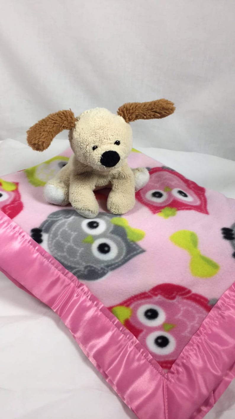 Pink Owl Fleece Baby Blanket Soft Baby Girl Bed Linen Baby Etsy