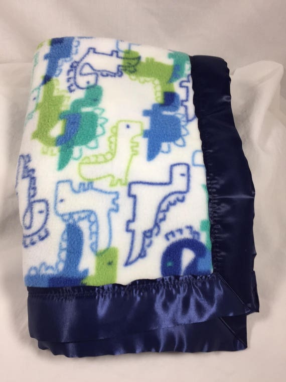 Dinosaur Blanket Dino Fleece Blanket Blue Dino Blanket Etsy