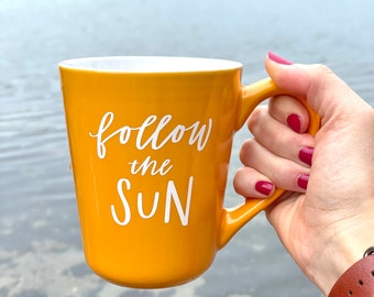 Follow the Sun Yellow Coffee Mug