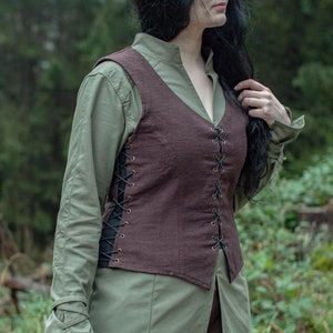 Burgschneider Medieval Larp Vest Marian 100% Cotton