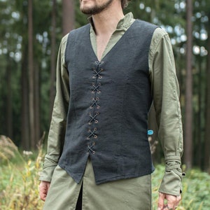 Burgschneider Medieval Larp Vest Maron 100% Cotton