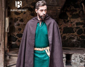 Burgschneider Medieval Viking Hooded Wool Felt Coat Hibernus