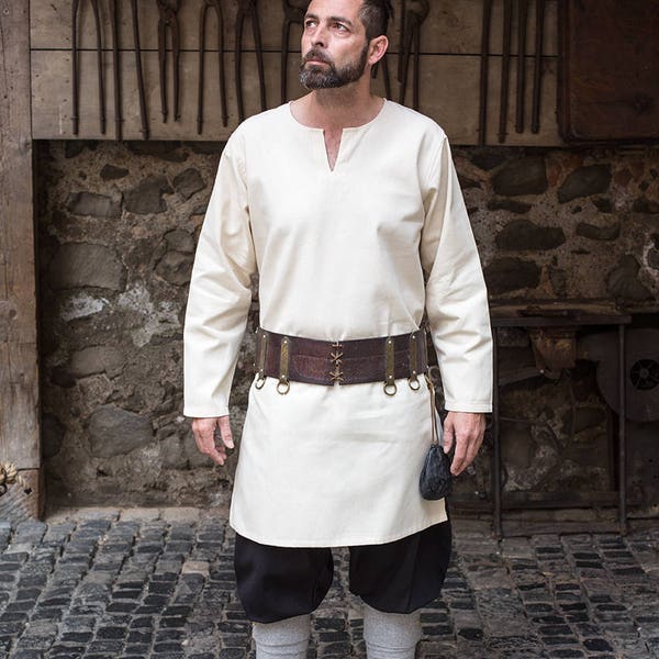 Burgschneider Médiéval Larp Viking 100% Coton Undertunic Leif