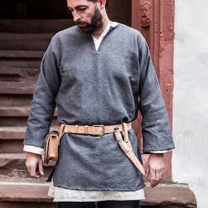 Viking Tunic Erik Medieval Cotton by Burgschneider Gray