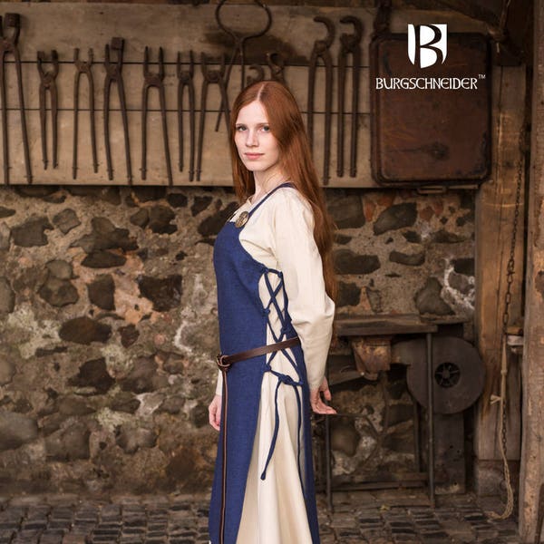 Burgschneider Robe tablier en coton viking médiéval Gyda