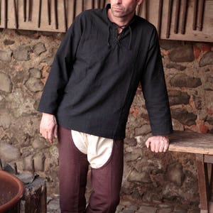 Burgschneider Medieval Pirate Cotton Shirt Tristan Black