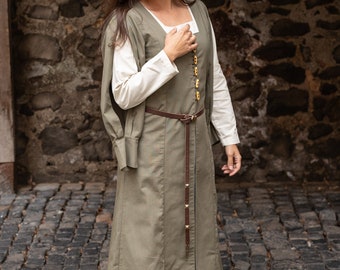 Burgschneider Medieval Viking Larp Cotton Dress Verena Seaweed