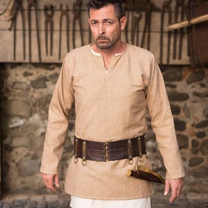 Viking Tunic Erik Medieval Cotton by Burgschneider Beige