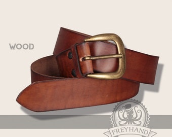 Freyhand Medieval Leather Broad Belt Querkus Brown