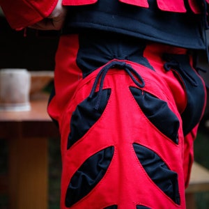 Medieval Landsknecht Pant Leg Cuts Imperialis Red/Black