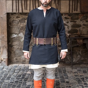 Viking Tunic Erik Medieval Cotton by Burgschneider Black