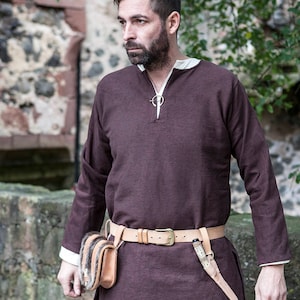 Viking Tunic Erik Medieval Cotton by Burgschneider Brown