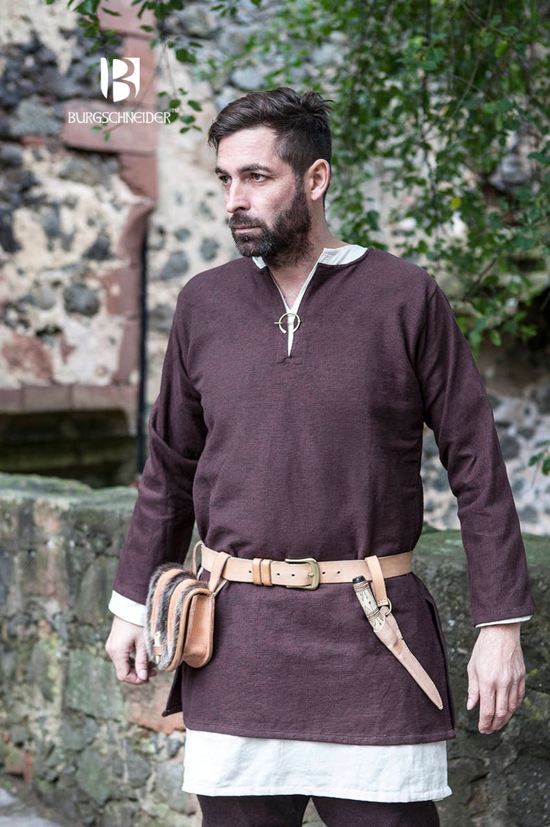 Viking Tunic Erik Medieval Cotton by Burgschneider Brown