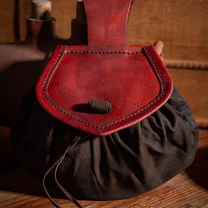 Medieval shop coin sack
