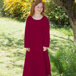 Burgschneider Children's Medieval Viking Larp Cotton Underdress Ylvi Burgundy