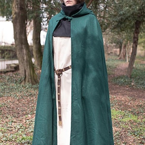 Burgschneider Medieval Viking Hooded Wool Felt Coat Hibernus Green