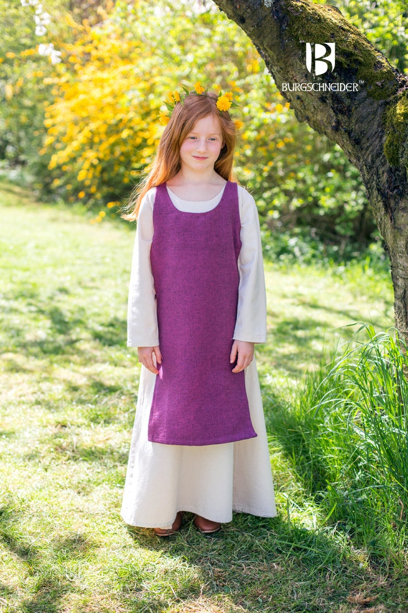 Burgschneider Children's Medieval Viking Larp Cotton Garment Ylva Lilac