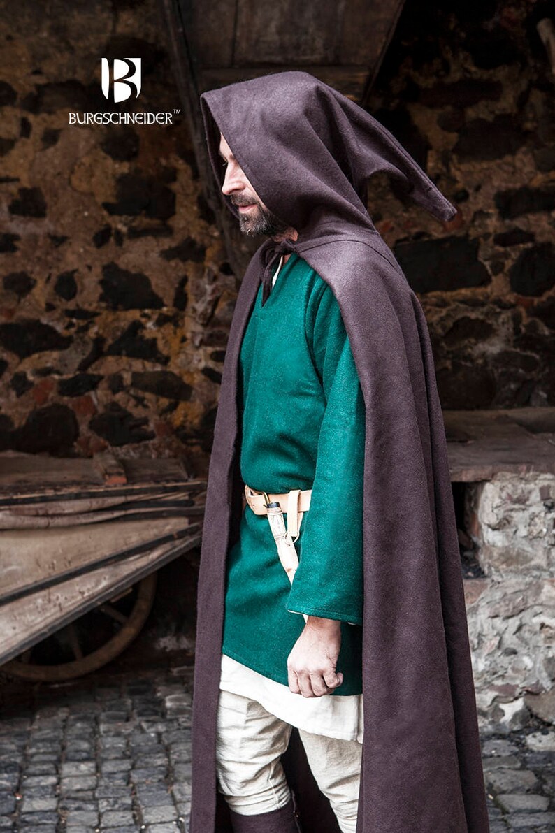 Burgschneider Medieval Viking Hooded Wool Felt Coat Hibernus image 5