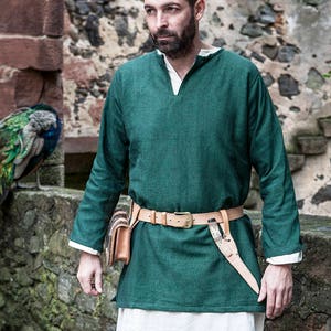 Viking Tunic Erik Medieval Cotton by Burgschneider Green