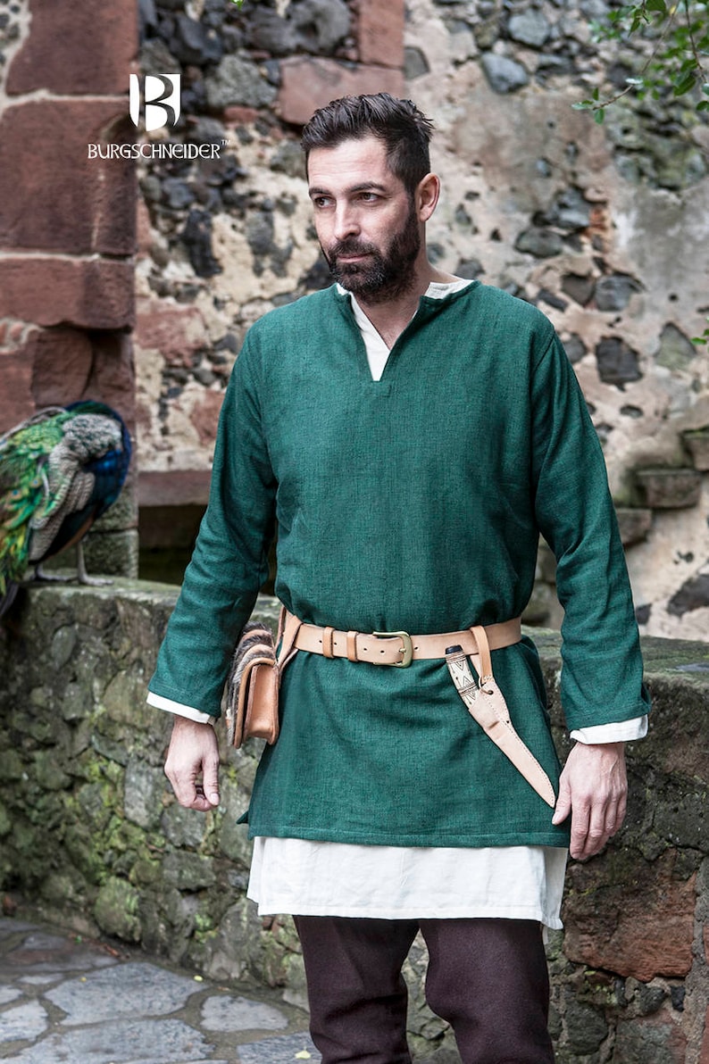 Viking Tunic Erik Medieval Cotton by Burgschneider Green