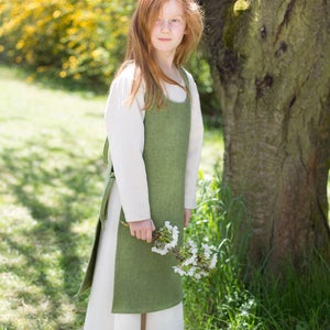Burgschneider Children's Medieval Viking Larp Cotton Garment Ylva Linden green