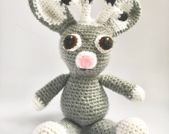 Jackalope Toy, Crochet Jackalope, Amigurumi Jackalope, Jackalope Plush, Mythical Creature, Handmade Jackalope, Stuffed Animal, Plush Toy