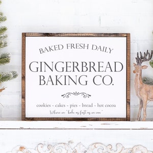 Gingerbread Baking Co. Sign-Gingerbread Baking Company Print-Christmas Gingerbread Sign-Farmhouse Christmas Sign-Christmas Printable-Baking