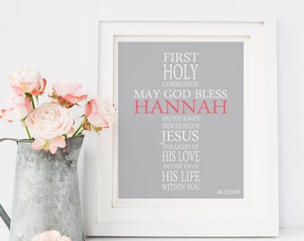 Cross Printable-First Holy Communion Printable-Communion Printable Gift-Communion Gift Boy Girl-Personalized Communion Print Sign-Catholic