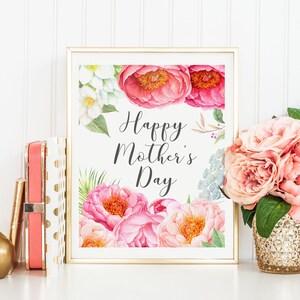 Impresión del Día de la Madre - Impresión del Día de la Madre - Impresión Floral del Día de la Madre - Impresión de Peonías en Acuarela - Día de la Madre - Descarga Instantánea - Decoración de Pared