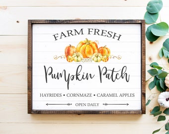 Pumpkin Patch Sign-Pumpkin Patch Print-Farm Fresh Pumpkin Sign-Fall Printable-Autumn Print-Farmhouse Fall Sign-Farmhouse Pumpkin-Instant Dig