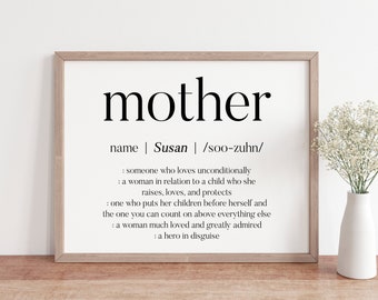 Mother Definition Print-Mother's Day Print-Gift for Mom-Personalized Mom Gift-Custom Mom Quote Print-Customized Definition Printable-Stepmom