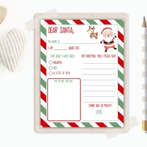Modello di lettera di Babbo Natale-Lettera di Babbo Natale-Caro Babbo Natale per bambini-Lettera a Babbo Natale-Lista dei desideri di Babbo Natale-Lettera stampabile a Babbo Natale per bambini