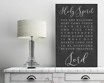 Holy Spirit Sign-Holy Spirit You Are Welcome Here-Chalkboard Holy Spirit Printable-Christian Printable-Christian Sign-Instant Download-Wall