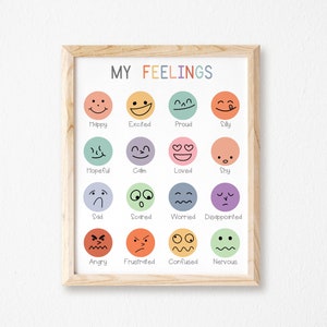 My Feelings Printable-feeling Emoji Chart-kid Emotion Print-feelings ...