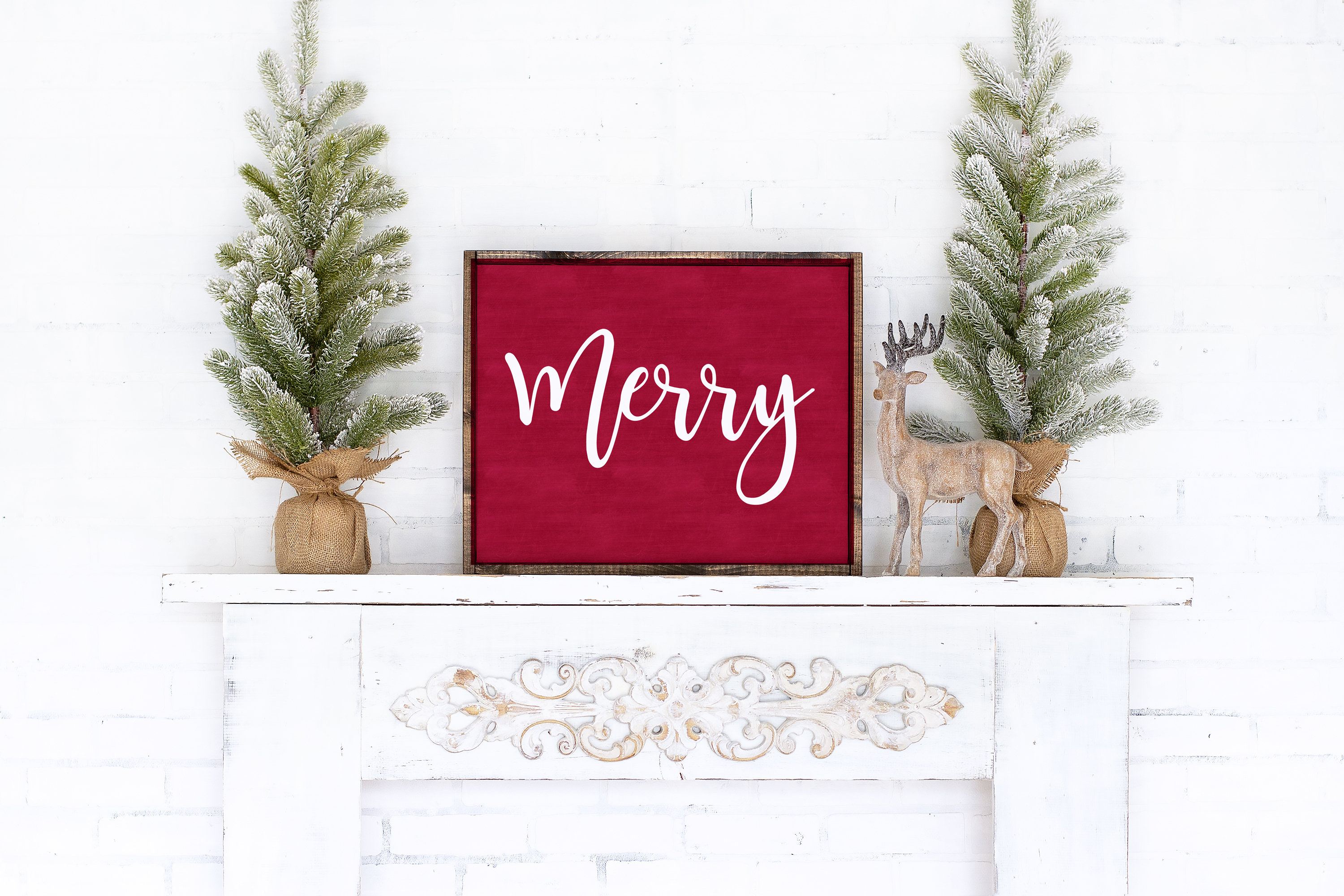Merry Printable merry merry Sign merry Christmas Print red Etsy