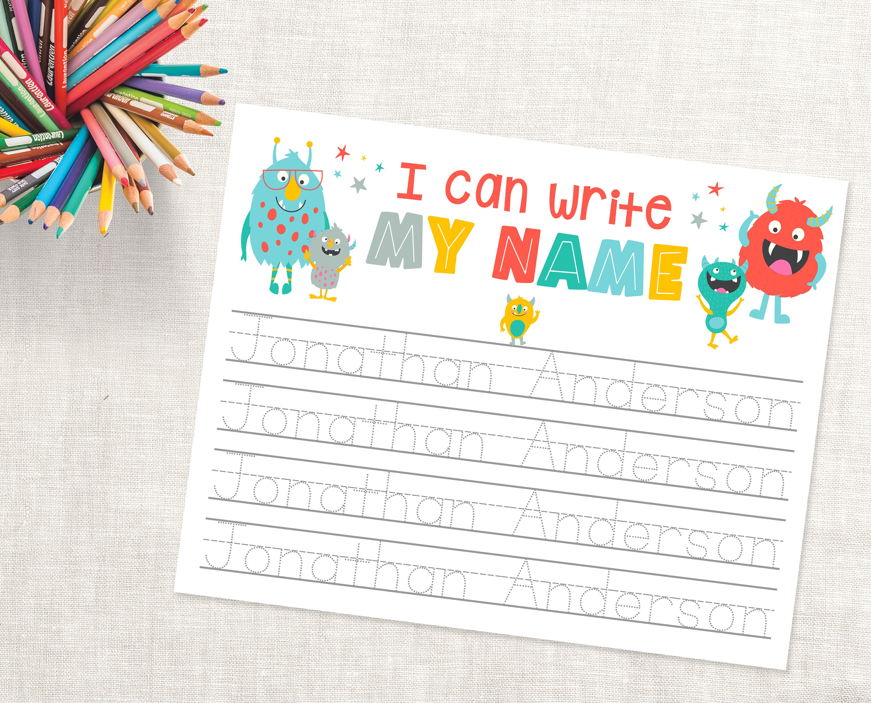 custom name tracing sheet handwriting practice sheet