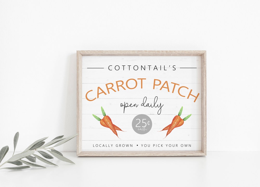 Carrot Patch Print-farmhouse Carrot Patch Easter Printable-cottontails ...