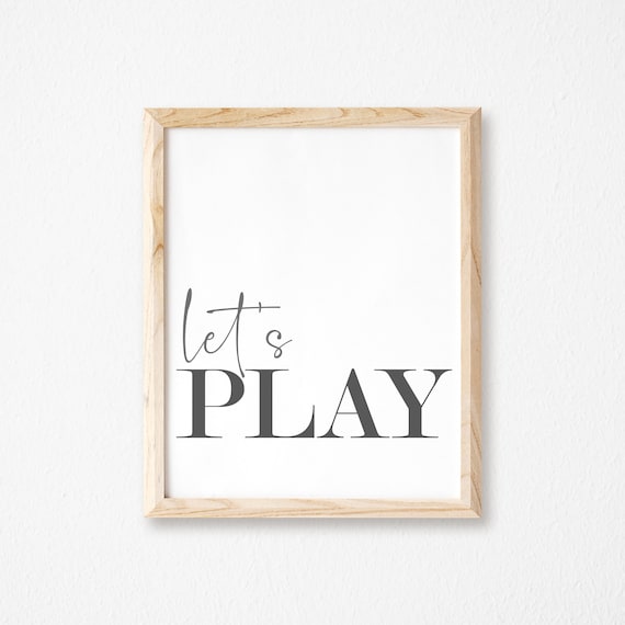 Let's Play Sign-Let's Play Printable-Playroom Printable-Farmhouse Playroom Decor Print-Typography Sign-Farmhouse Printable-Instant Download