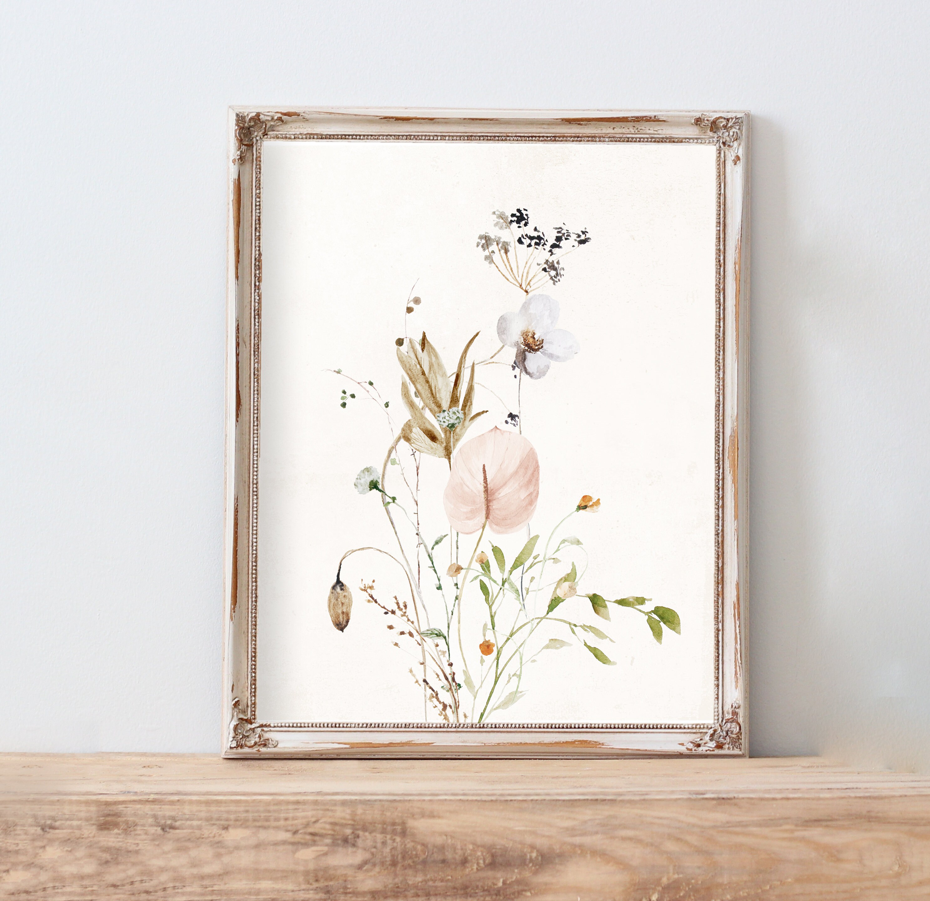 Floral Wall Art Set of 3 Printsbotanical Art Set of Etsy