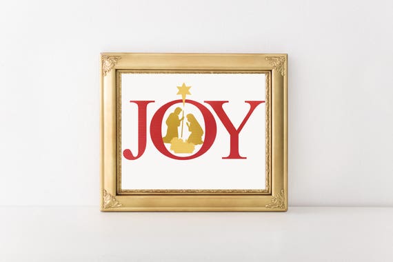Joy Printable-Christmas Joy Print-Nativity Print-Nativity Joy | Etsy
